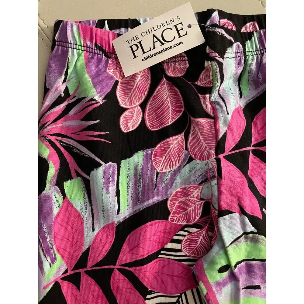 Children Place Girls Tropical Print Capri Leggings M (7/8)